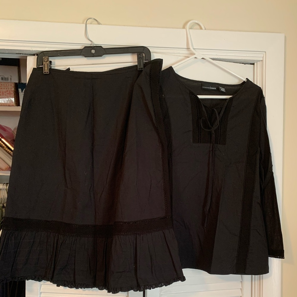 Black top and skirt